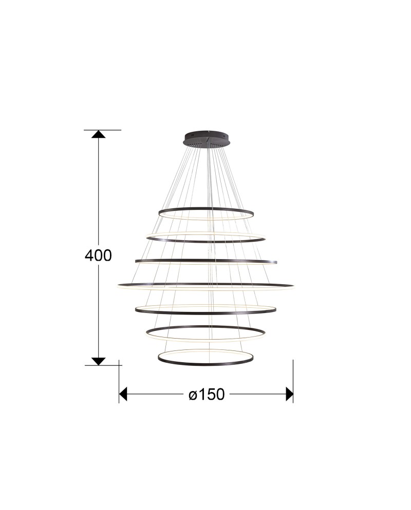 ODESSA- LAMPARA 7 AROS D150-BRONCE